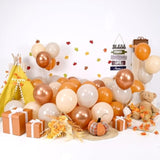 55pcs Fall Balloons 12 Inch Burnt Orange Gold Terracotta Copper White Beige Party Decor