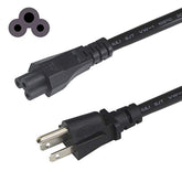 3-Slot Universal Ac Power Cord - 6Ft Replacement 3 Prong Laptop Power Cable, Nema 5-15P To Iec C5 Connector, Sjt 18 Gauge, Black