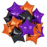 18pcs Black Orange Purple Star Balloons 18 Inch Foil Helium Balloons Party Decorations