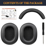 Ear Pads Cushions + Headband + Silicone Earpads Cover Protector, Replacement Kit For Ath M50, M50X, M50Xwh, M50Xbt, M50Xbt2, M50S/Le Headphones, Replacement Repair Part (Black)