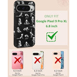 For Google Pixel 9 Pro Xl Wallet Case With Card Holder - Skeleton Design Kickstand For Magnetic Clasp Back Flip Folio Leather Phone Cases For Pixel 9 Pro Xl Case For Women Girls Men