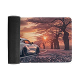 Car Mouse Pad With Stitched Edges, Cherry Blossoms Jdm Desk Mat Cool Sunset Desk Pad Computer Accessories Gaming Office Decor Keyboard Pads For Desk Rubber 30X60Cm