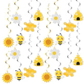 20 Pcs Bee Party Decorations Hanging, Bumble Bee Decor Foil Ceiling Streamers For Kids Birthday Baby Shower Gender Reveal Bumblebee Themed Party Supplies