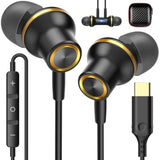 Usb C Earbuds For Iphone 17 16 Plus 15 Pro Ipad 10Th Gen Usb Type C Headphones Wired Earphones For Samsung Note 20 Ultra S21 S25 S24 With Microphone Volume Control Noise Isolating Hifi Stereo Headset