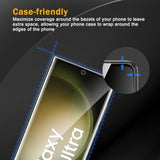 3 Pack Tempered Glass Screen Protector For Samsung Galaxy S23 Ultra, Anti-Fingerprint, 9H Hardness, Scratch Resistant, 3D Curved Tempered Glass Film, Hd Clear