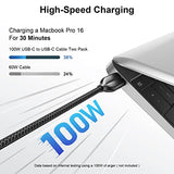 100W USB C Cable Fast Charging, 2 Pack 6FT Braided USB-C Cable, 5A PD Charger Cord for MacBook Pro/Air, iPad Pro, iPhone 17/16/15 Pro Max,