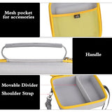 Case Compatible With Kodak Dock Plus 4Pass / Premium 4X6 Portable Instant Photo Printer, Storage Hard Bag For Accessories -Grey With Yellow Zipper (Case Only)
