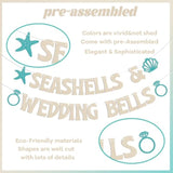 Seashells and Wedding Bells Beach Bachelorette Banner Coastal Bridal Shower Decor