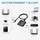 Ethernet Splitter 1 To 3, 1000Mbps Rj45 Gigabit Internet Splitter, Plug And Play, 1M Usb Cable Powered Ethernet Switch 3 Port For Cat5/5E/6/7/8 Cable