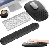 Ergonomic Mouse Pad With Wrist Rest, Mousepad Wrist Support Keyboard Wrist Rest With Comfortable Memory Foam Massage Bulge And Non-Slip Pu Base For Relief Carpal Tunnel Pain