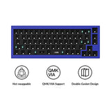 Q2 Custom Mechanical Keyboard Full Aluminum Wired Barebone Version, Qmk/Via Programmable Macro, Compatible With Mac Windows Linux, Hot-Swappable 65% Layout, Double-Gasket Diy Kit - Blue