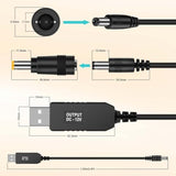 Usb Voltage Step Up Converter - Dc 5V To 12V, 3Ft Cable With Dc Jack 5.5 X 2.5Mm Or 5.5 X 2.1Mm