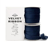 Velvet Ribbon Set 3/8" X 10 Yards, 2 Rolls 20 Yards, Handmade Navy Blue Velvet Ribbon Set For Gift Wrapping & Bow Making, Christmas Tree, Wreath Decoration, Diy Crafts Decoration
