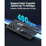 Usb4 Cable With Led Display,Supports 8K Video,Max 40Gbps Data Transfer,240W Usb C To Usb C Charging Cable,Compatible With Lphone 16,Macbook,Thunderbolt 3,Monitor,Docking Stations(3.3Ft)