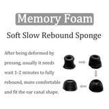 3 Pairs Galaxy Buds Fe Memory Foam Ear Tips, Replacement S/M/L Comfortable Accessories Compatible With Beats Studio Buds + / Fit Pro/Solo Buds/Studio Buds - Black