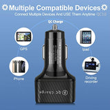 Car Charger Adapter, 6 Usb Multi Port, Fast Charger, Include Qc 3.0 And 5 Other Ports, Car Interior Accessories, Fit For Iphone 13/12/11/Pro, Samsung Galaxy/Note S10/S9/S8, Android - Black