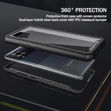 Compatible With Samsung Galaxy A42 5G Case, Built In Screen Protector Full Body Shockproof Slim Fit Bumper Protective Phone Cover For Samsung A42 5G Men Women-Black/Clear
