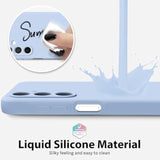 Samsung Galaxy A16 5G Case, Thin Slim Grip Soft Rubber Gel Protective Phone Case for Women, Matte Plain Solid Color Aesthetic Cute Girly Case with Camera Cover, Light Blue