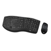 Adesso WKB-1600CB TruForm Media Wireless Ergonomic Keyboard & Optical Mouse Combo with 24 GHz RF Technology, Split Design, Adjustable DPI, and Multimedia Hotkeys