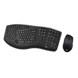 Adesso WKB-1600CB TruForm Media Wireless Ergonomic Keyboard & Optical Mouse Combo with 24 GHz RF Technology, Split Design, Adjustable DPI, and Multimedia Hotkeys