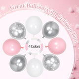 153pcs Winter Balloon Arch with Pink Silver Snowflake Balloons