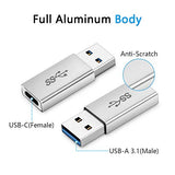 USB 3.1 Type C Female to USB A Male Adapter (2 Pack), Type A to C USB 3.1 Female to USB A Adapter Converter Support Data Sync and Charging