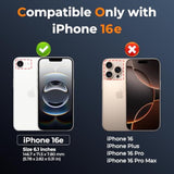 Case For Iphone 16E With Slide Camera Cover+Screen Protector(2 Packs), Military Grade Shockproof Protective Cover, Rotated Ring Kickstand(A - Black)