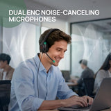 UH35 USB-C/A Headset with Noise Cancelling Microphone, Wired Headphones for Computer PC, Mute Button, Compatible with Zoom, Google and Other Leading
