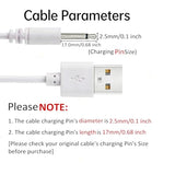 2.7Ft Wand Charger Replacement, 2.5mm USB to DC Fast Charging Cable Massager Charger Cord, 2 Pack