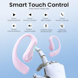 Open Ear Bluetooth 5.3 Earbuds, Wireless Headphones Sport Over Earphones Built-in Mic with Ear Hooks, 58H Playtime Ear Buds Fast Charging, IPX7