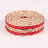 Holiday Burlap Ribbon Roll Jute Red Fish Silk Hemp Rope For Diy Craft
