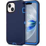 Navy Rugged Case for iPhone 14 Plus and iPhone 15 Plus 6.7 Inch Heavy Duty Dual-Layer Shockproof Dust and Drop Proof Cover