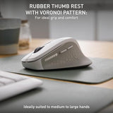 Stream Mouse Comfort, Wireless Ergonomic Mouse With Rubberized Thumb Support, Special For Right-Handed, 2.4 Ghz, 6 Silent Buttons, White