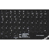 Online-Welcome German Non Transparent Keyboard Stickers Black Background