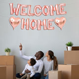 Welcome Home Balloons Banner 16 Inch Rose Gold Leter Foil Balloons For Welcome Home Decorations Homecoming Party Decoration