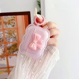 Cute Airpods Pro 2/1 Gen Clear Case, Girly 3D Bow Design Soft Tpu Protective Shockproof Kawaii Apple Ipod Pro 2Nd/1St Generation Cover With Cleaner Pen & Keychain Girls Women 2023/2022/2019 - Pink