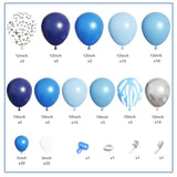 Blue Balloons Arch Garland Kit, 134Pcs Navy Royal Light Blue Balloons