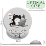 Cat Ergonomic Mouse Pad With Wrist Rest, Gaming Mouse Pad With Wrist Support, Funny Mouse Pads For Desk, Computer Mousepad With Nonslip Pain Relief Pu Base, Cute Office Desk Accessories