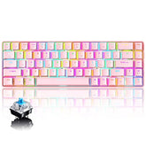 60% Mechanical Gaming Keyboard And Mouse Combo With Mouse Bungee Mouse Pad,Mini 68 Keys Wired Type C 18 Backlit Effects,Lightweight Rgb 6400Dpi Honeycomb Mice(Pink/Blue Switch)