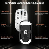 Mouse Grip Tape For Pulsar Gaming Gears X2, Rounded Curved Edges Mouse Feet Skates,Self-Adhesive Precut Sweat-Resistant Professional Mice Upgrade Kit(Foot Pad + White Mouse Grip Tape)