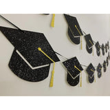 Graduation Decorations Class Of 2025 Party Supplies - Graduation Grad Caps Banner (Pre-Strung)
