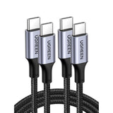 UGREEN USB C to USB C Cable, 100W 2-Pack USB C Charger Cable for iPhone 16/16 Plus/16 Pro/16 Pro Max/15, MacBook Pro, iPad Pro, Dell XPS, Samsung Galaxy S24/S23/S22 Ultra, Switch, Pixel, 3.3FT Black