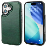 Green iPhone 17 Wallet Case with Credit Card Holder