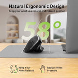Ergonomic Mouse Wireless, Vertical Computer Mouse For Office, Ergo Mice Rechargeable For Medium To Large Sized Hands, 2.4Ghz Usb Receiver, 800/1200/1600 Dpi, 6 Buttons For Laptop, Pc And Desktop