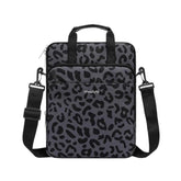 MOSISO 12.9 inch Tablet Sleeve Case for iPad Pro 13 M4 & iPad Air 13 M3 M2, iPad Pro 12.9 M2 M1 6/5th with Magic Keyboard&Smart Keyboard Folio, Leopard Grain Tablet Shoulder Bag with 3 Pockets, Black