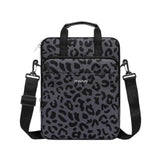 MOSISO 12.9 inch Tablet Sleeve Case for iPad Pro 13 M4 & iPad Air 13 M3 M2, iPad Pro 12.9 M2 M1 6/5th with Magic Keyboard&Smart Keyboard Folio, Leopard Grain Tablet Shoulder Bag with 3 Pockets, Black