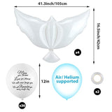 36 Pieces Memorial Balloons To Release In Sky Memory Peace Dove Balloons Helium For Funeral, Condolence, Funeral, Anniversary, Memorial Services(White)