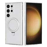 For Samsung Galaxy S22 Ultra Phone Case For Men,Compatible With Magsafe,S22 Ultra Case With Kickstand, For Samsung S22 Ultra Magnetic Case, Full-Body Shockproof Women-Crystal Clear