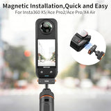 VRIG 15.9" X5 Extended Mini Camera Tripod for Insta360 Ace Pro2,360 Portable Magnetic Quick Release Selfie Sticks Handle Grip Vlog Monopod for