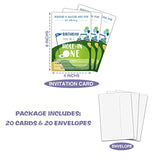 1St Golf Birthday Party Invitation, Hole In One Themed Fill-In Invites, 20 Invitations With Envelopes For Men & Women (4" X 6"), Adults Golf Party Favors Decorations And Supplies -52